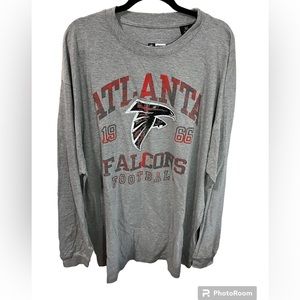 NFL Atlanta Falcons Long Sleeve T Shirt Grey Size 2X Tall